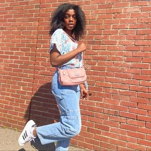 preloved shein light washed blue cargo pants